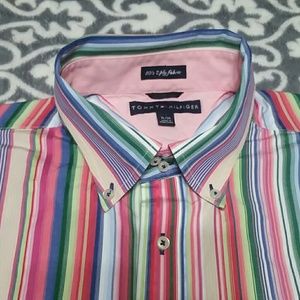 80's Tommy Hilfiger Men's Bttn. Dwn. Shirt Sz. XL